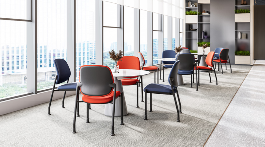 KEM050 Panel 可疊放帶滑輪會議椅