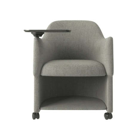 KEM027D-WP MITO 商務培訓椅｜布藝手寫板儲物會議椅