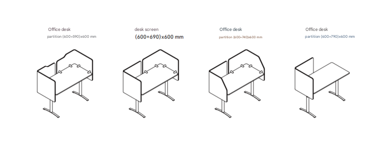EFP-29 Figura L型雕刻桌上屏風