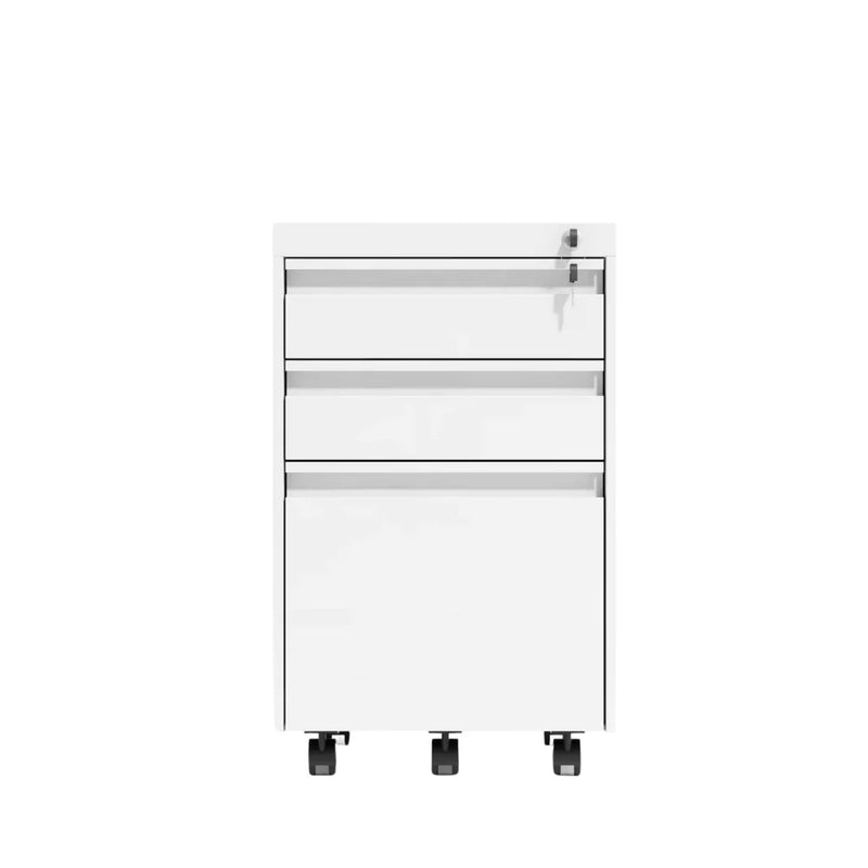 SST015 Statico three-layer drawer metal stainless steel movable drawer file cabinet