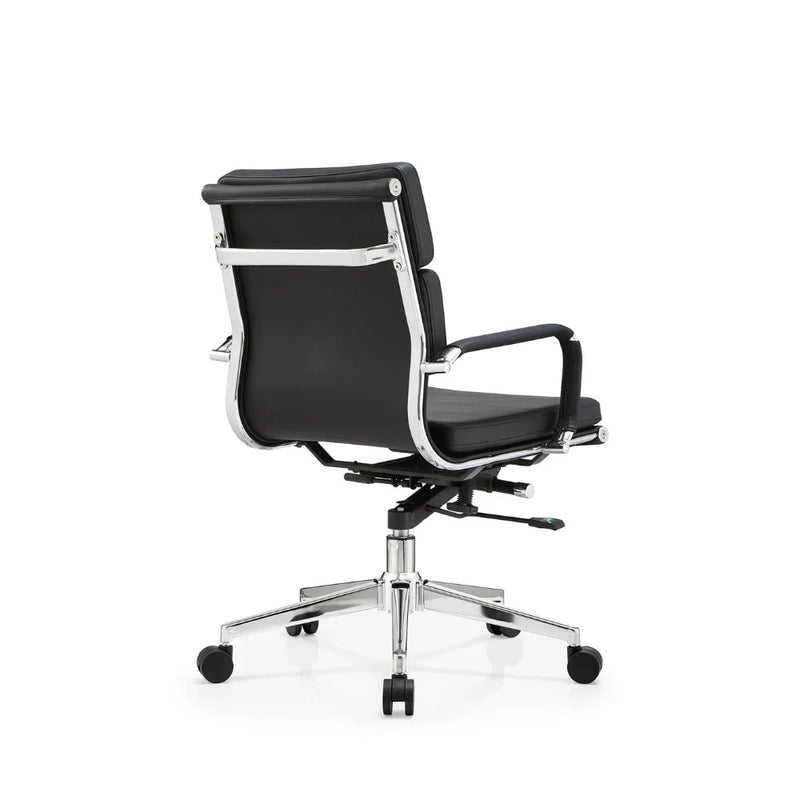 EC108-L EAMES Style Midback Conference Chair | Leather Bag Armrest