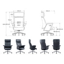 KH399 Basi High Back Black Leather Executive Chair
