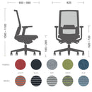 GT008B-L VIX Comfortable Fabric Ergonomic Office Chair Computer Chair