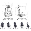 KH267A Lirico Ergonomic Executive Mesh Chair | Patented Lumbar Design