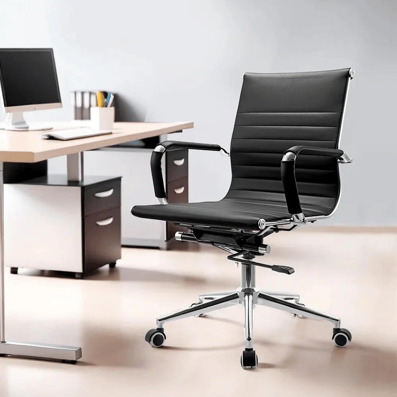 EC105C EAMES Styles Medium back genuine leather reception chair