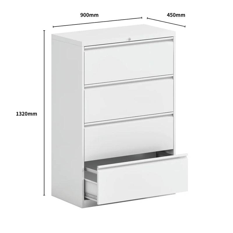SST004 Lucido Office Steel Horizontal Drawer File Cabinet