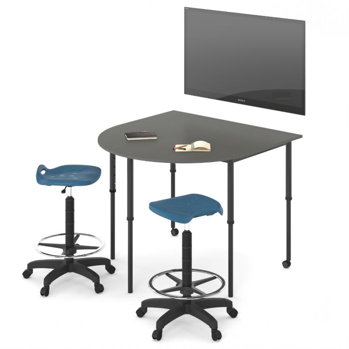 KS056 D-End 高度可調坐立式學校桌｜Sit-Stand Adjustable School Desk