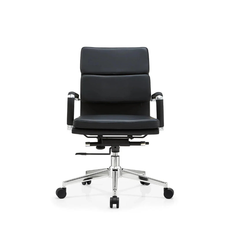 EC108-L EAMES Style Midback Conference Chair | Leather Bag Armrest