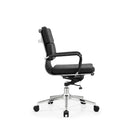 EC108-L EAMES Style Midback Conference Chair | Leather Bag Armrest