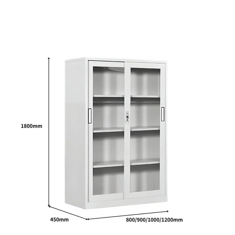 SST009 Line Office Metal Steel Double Glass Sliding Door File Cabinet