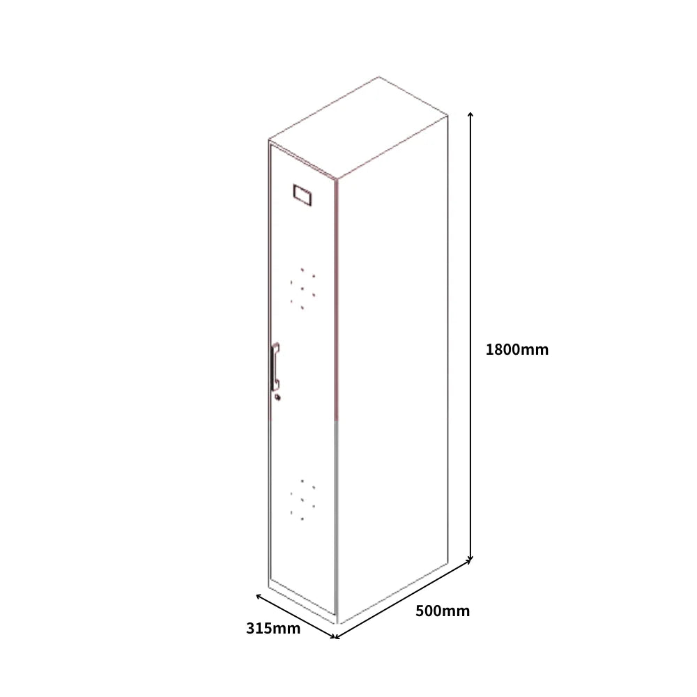 SST007 Tecno Office Thin Edge Stainless Steel Metal Handle Locker Clothes Cabinet