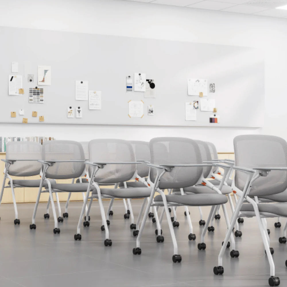 K513 Legg rotary folding writing board meeting chair｜Kuang Tong multi-function stackable negotiation training chair