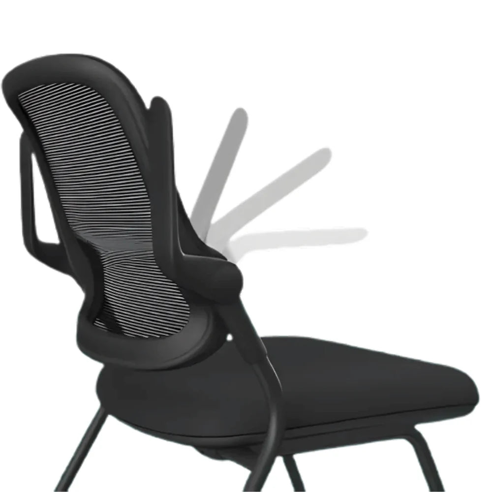 KEM041-WP Veloce 後翻扶手會議椅連寫字板可疊放培訓椅