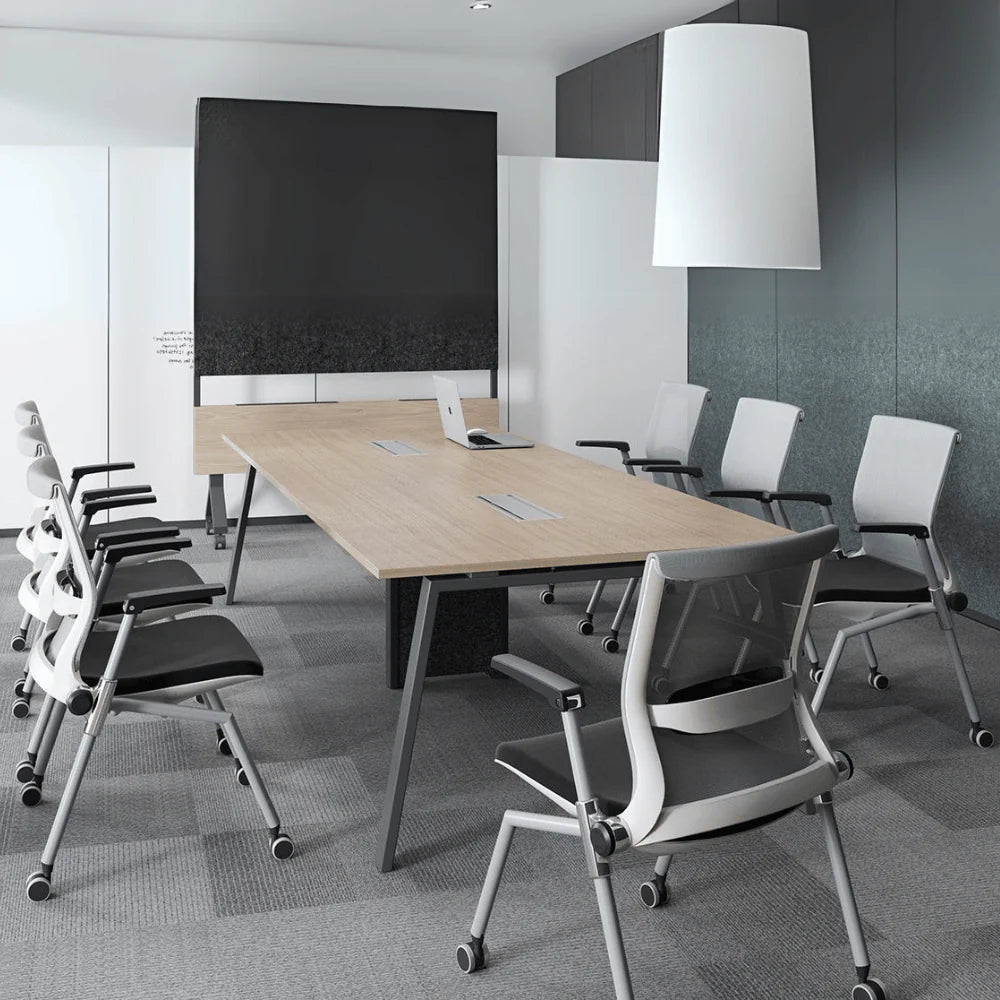 KEM047 Aero 可疊放培訓椅｜折疊扶手滑輪會議椅