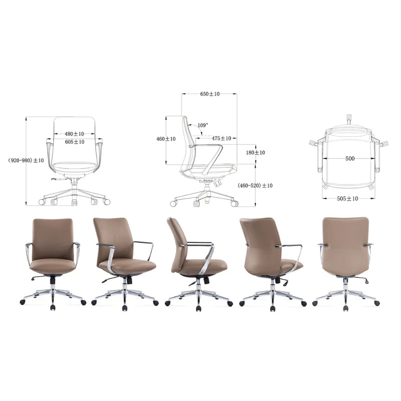 KH527-L Cupola Mid-Back Leather Executive Chair｜Ergonomic Executive Chair