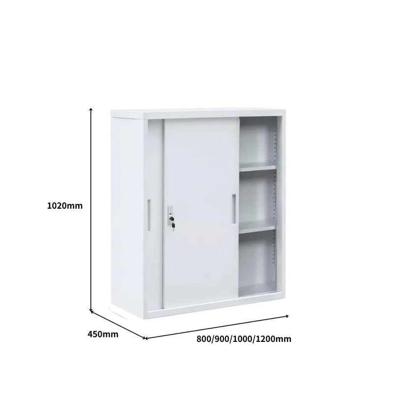 SST011 Puro Office Metal Steel Double Sliding Door File Cabinet