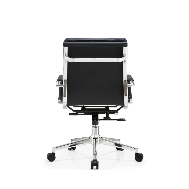 EC108-L EAMES Style Midback Conference Chair | Leather Bag Armrest
