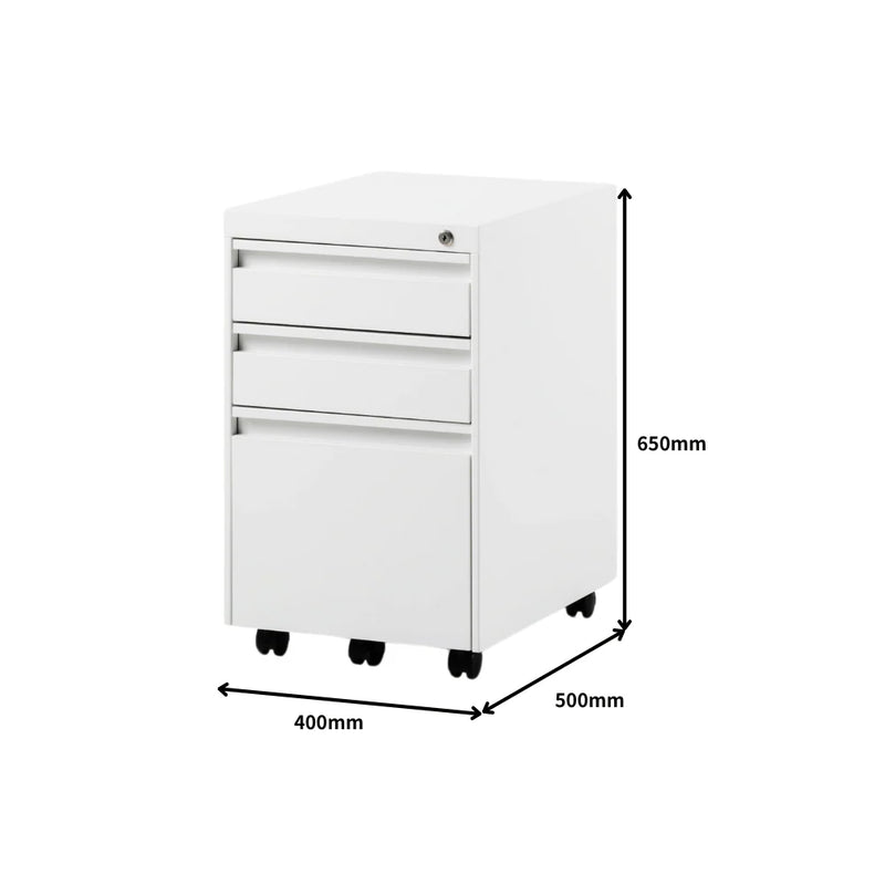 SST015 Statico three-layer drawer metal stainless steel movable drawer file cabinet