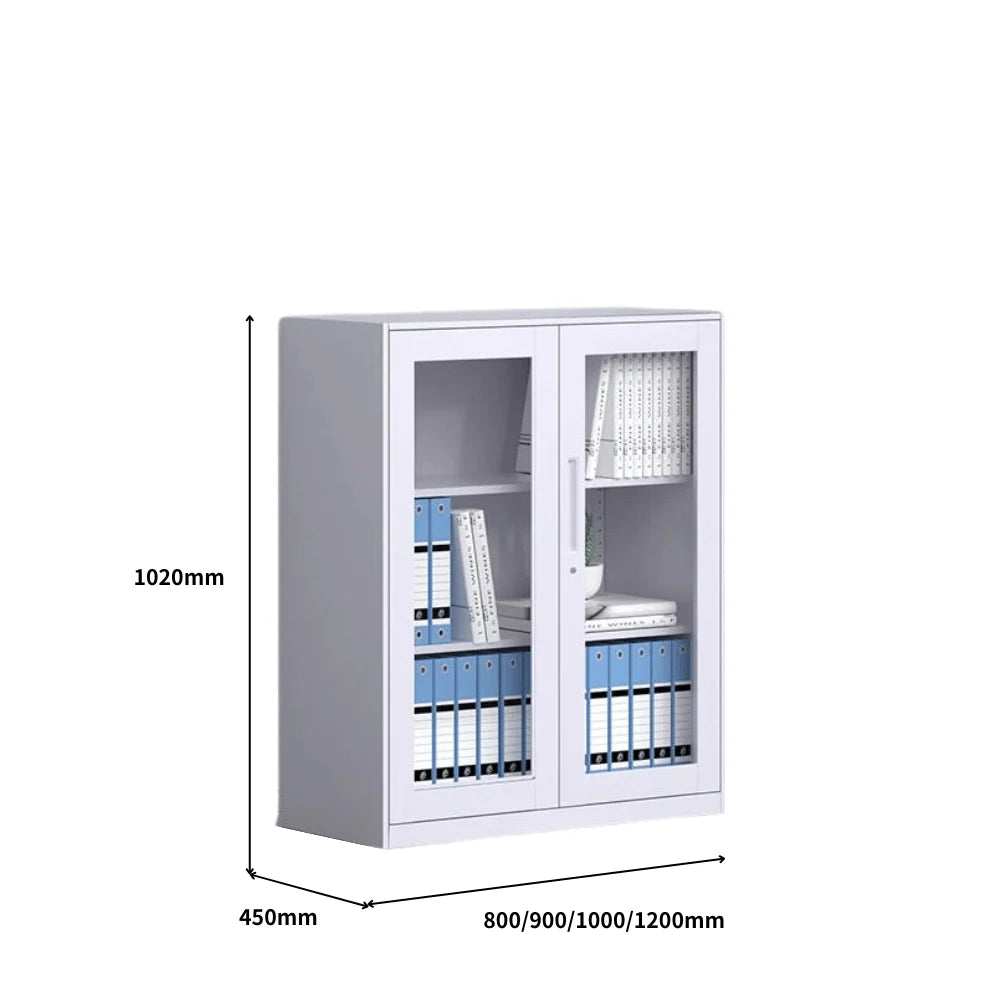 SST010 Netto Office Metal Stainless Steel Double Glass Door File Cabinet