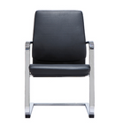 KH141-N Andro mid-back arched galvanized leg leather reception chair