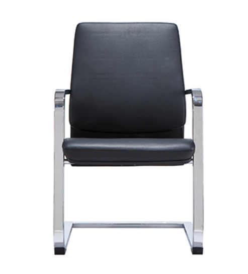 KH141-N Andro mid-back arched galvanized leg leather reception chair