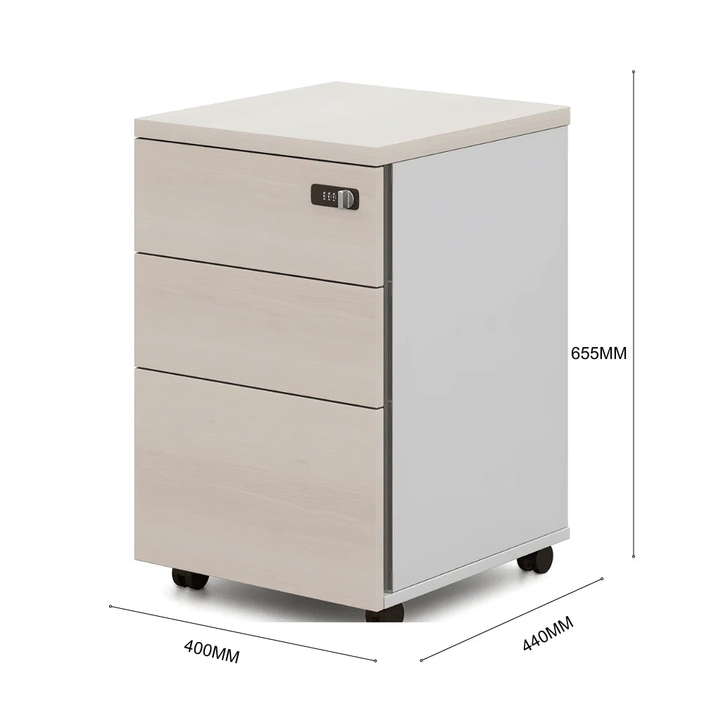 KP-01 Legno Three-Door Wooden Portable File Cabinet 