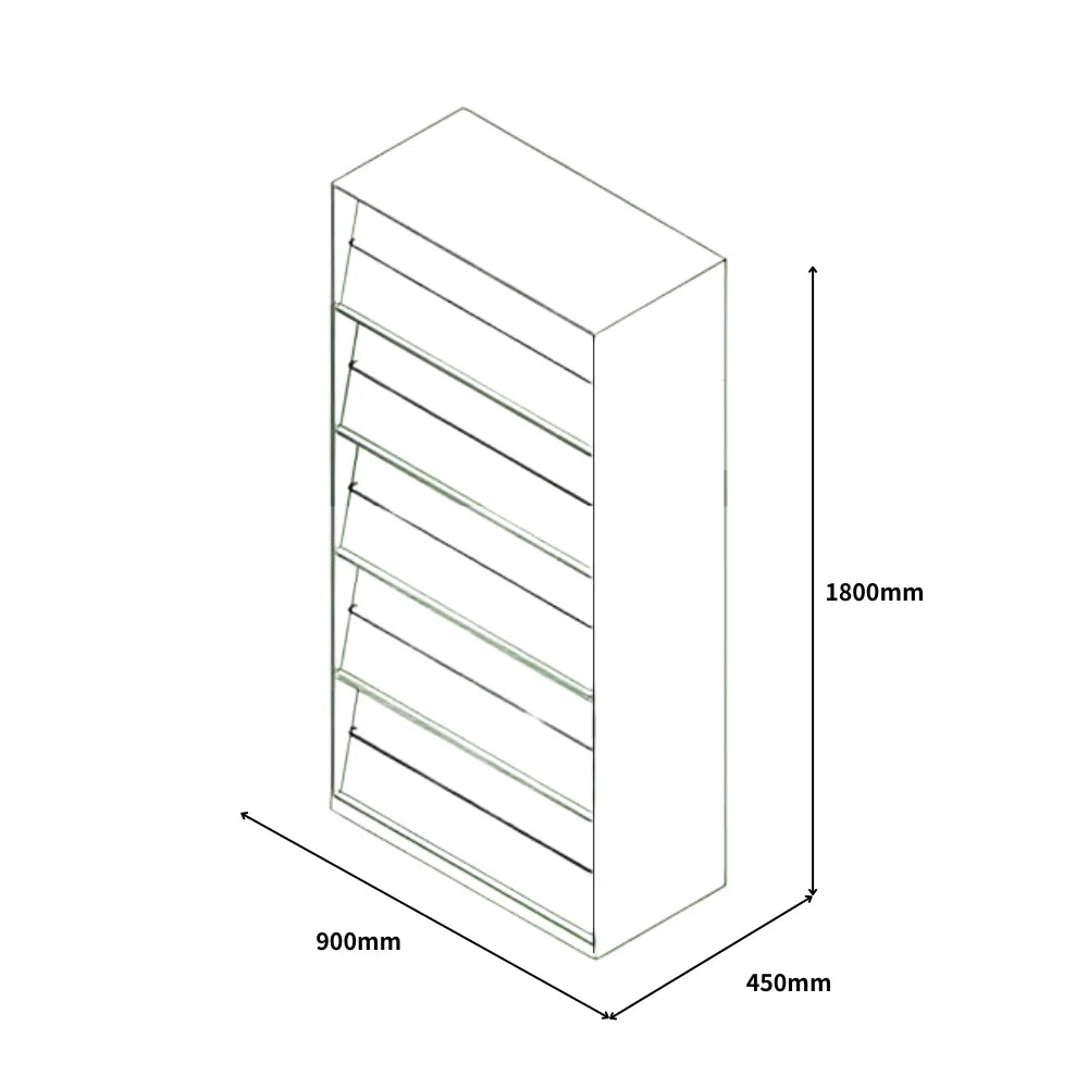 SST014 Urbano Office Thin Edge Stainless Steel Magazine Cabinet