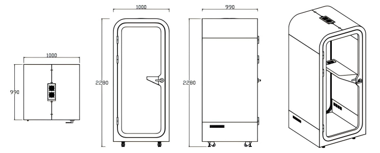 PK-J01-A Rounded-top Single Silent Cabin