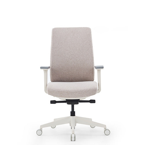 KH-K55B-BS-Cora High Back Office Chair with White Legs and 3D Armrests