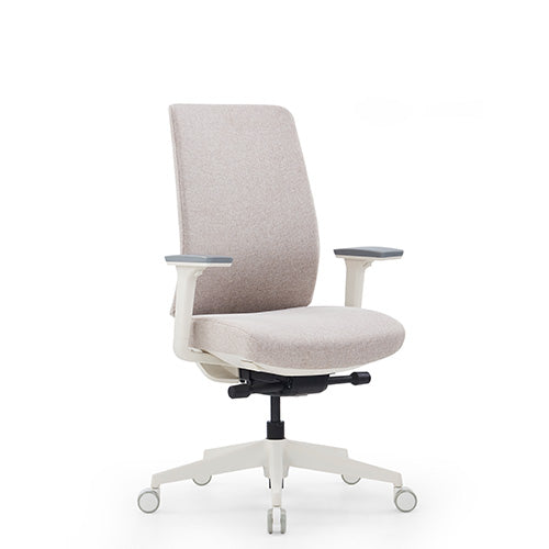 KH-K55B-BS-Cora High Back Office Chair with White Legs and 3D Armrests