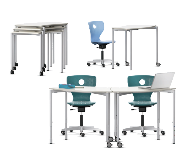 KS028 Concave Convex Stackable 4-legged Table