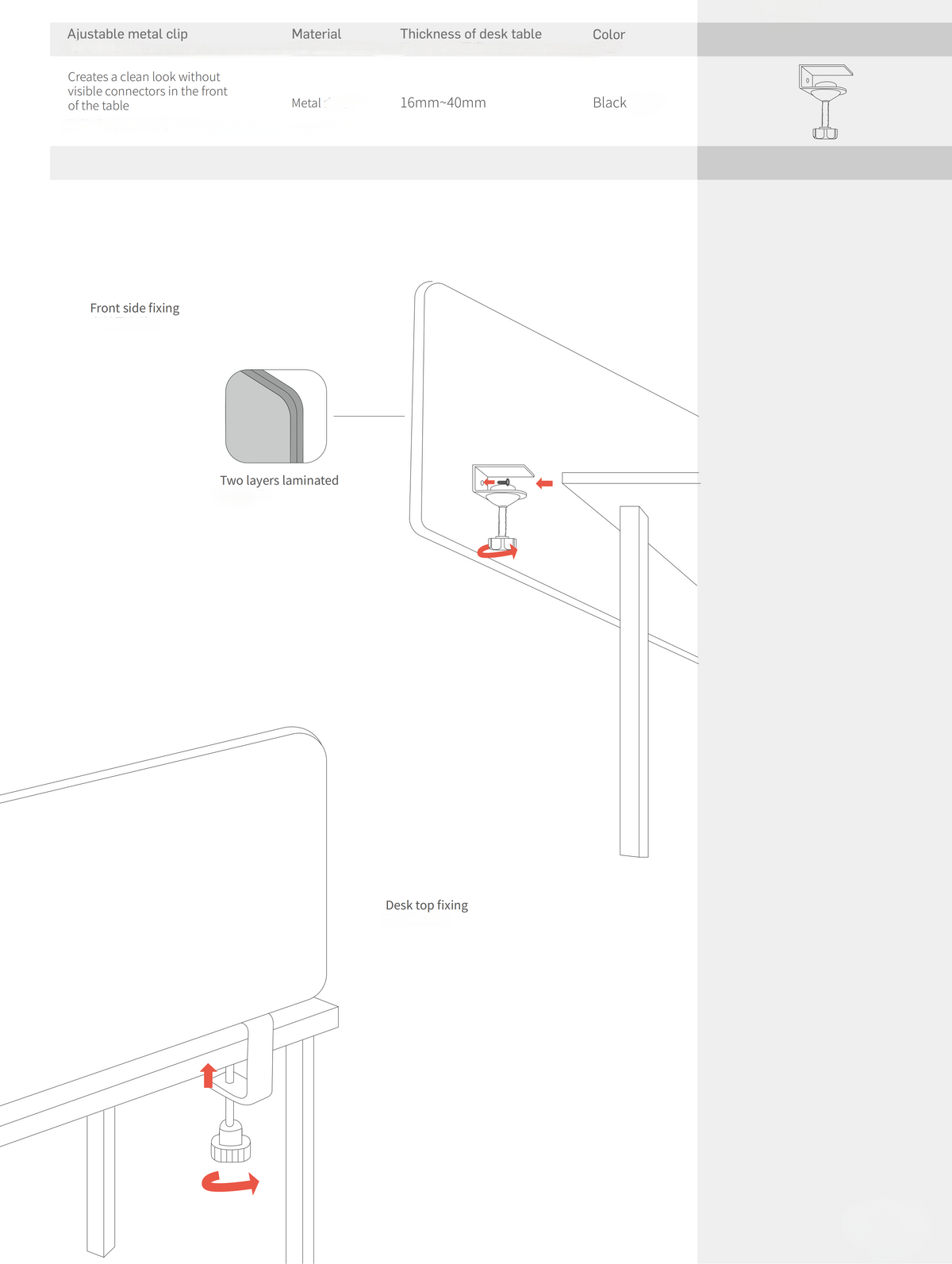 EFP-12 Modern Desktop Office Divider