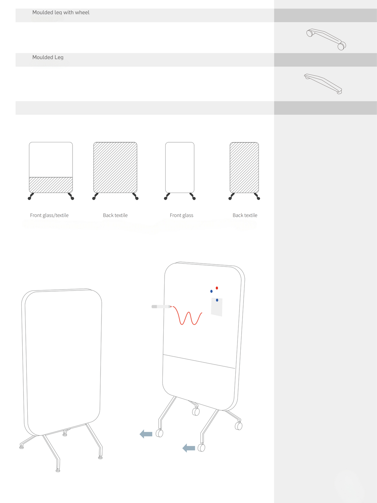EFP-8 Classic 落地白板 面板分隔 Floor-standing whiteboard Panel divider