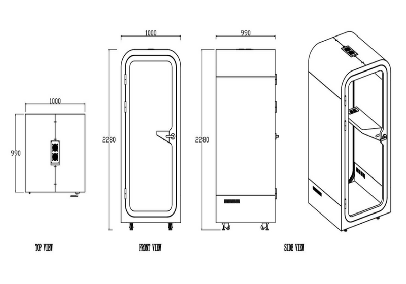 PK-J04-A Large Vertical Angled Noise-Reducing Cabin