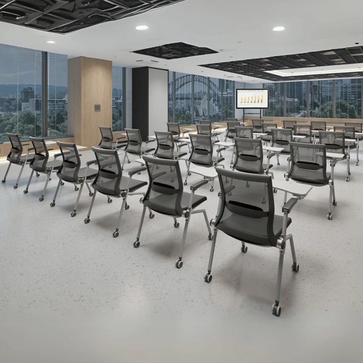 K520-B Aeo Stackable Training Chair with Wheels 