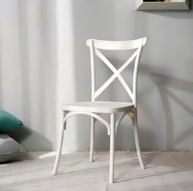 KEM098 Stand 交叉背可堆疊塑膠餐椅