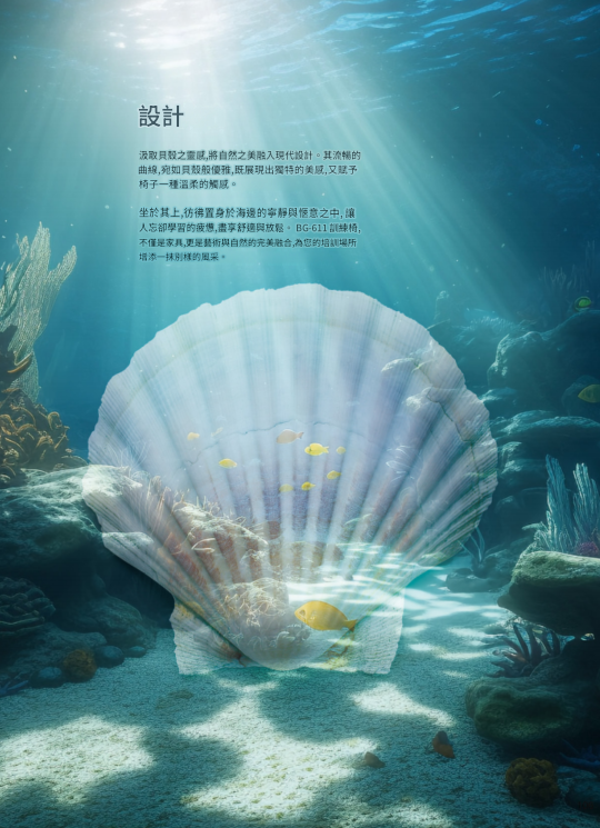 KEM103A 貝殼靠背可堆疊辦公椅