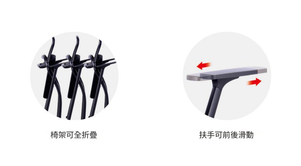 KEM129B Team 靜音防滑腳帶寫板辦公椅