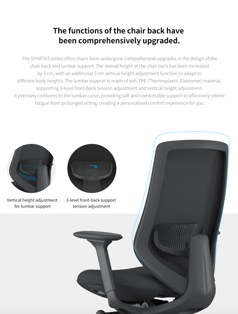 KESP3-001A Sparta High Back Ergonomic Office Chair Computer Chair