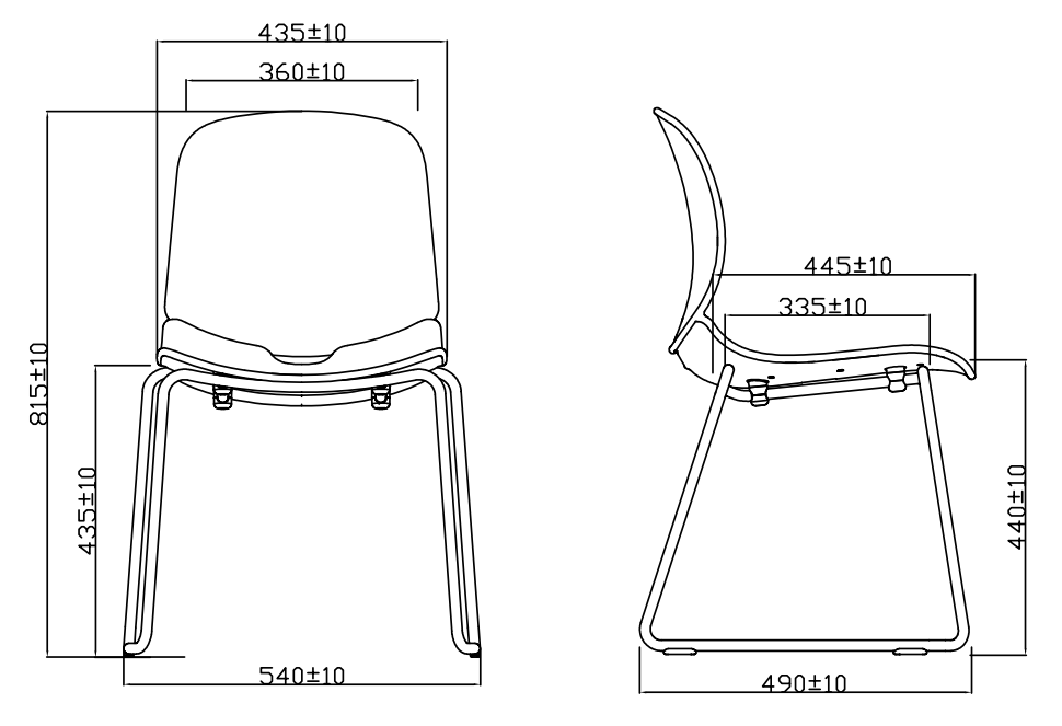 KSC047B Turbo 可堆疊雪橇腿培訓椅