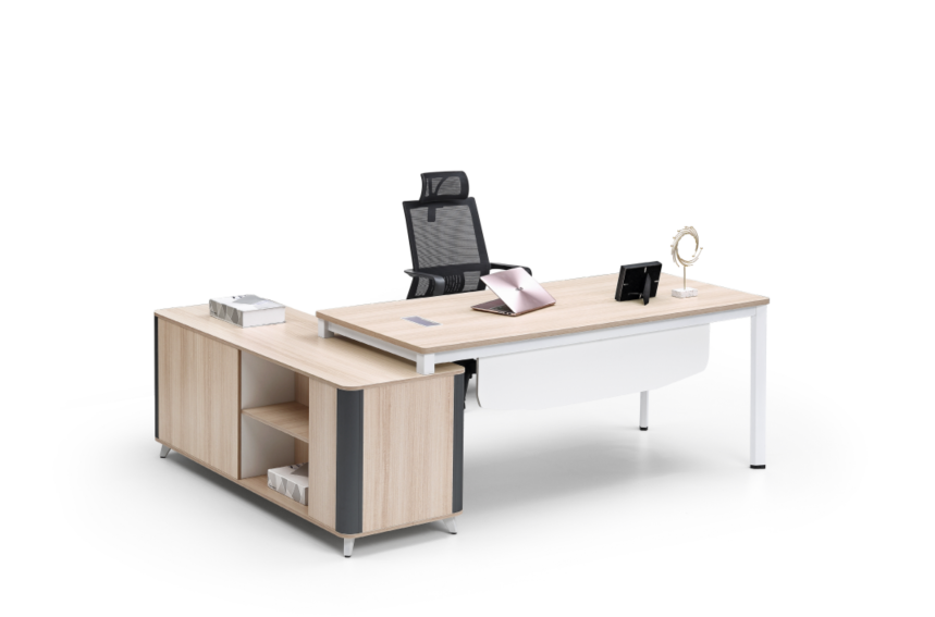 KSZ007 Banco 小型木質行政大班桌連儲物側桌