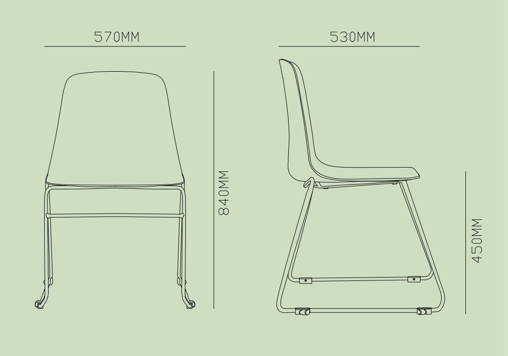 KH-Lola10 Nano Steel Frame Stackable Teaching Chair with Seat Cushion