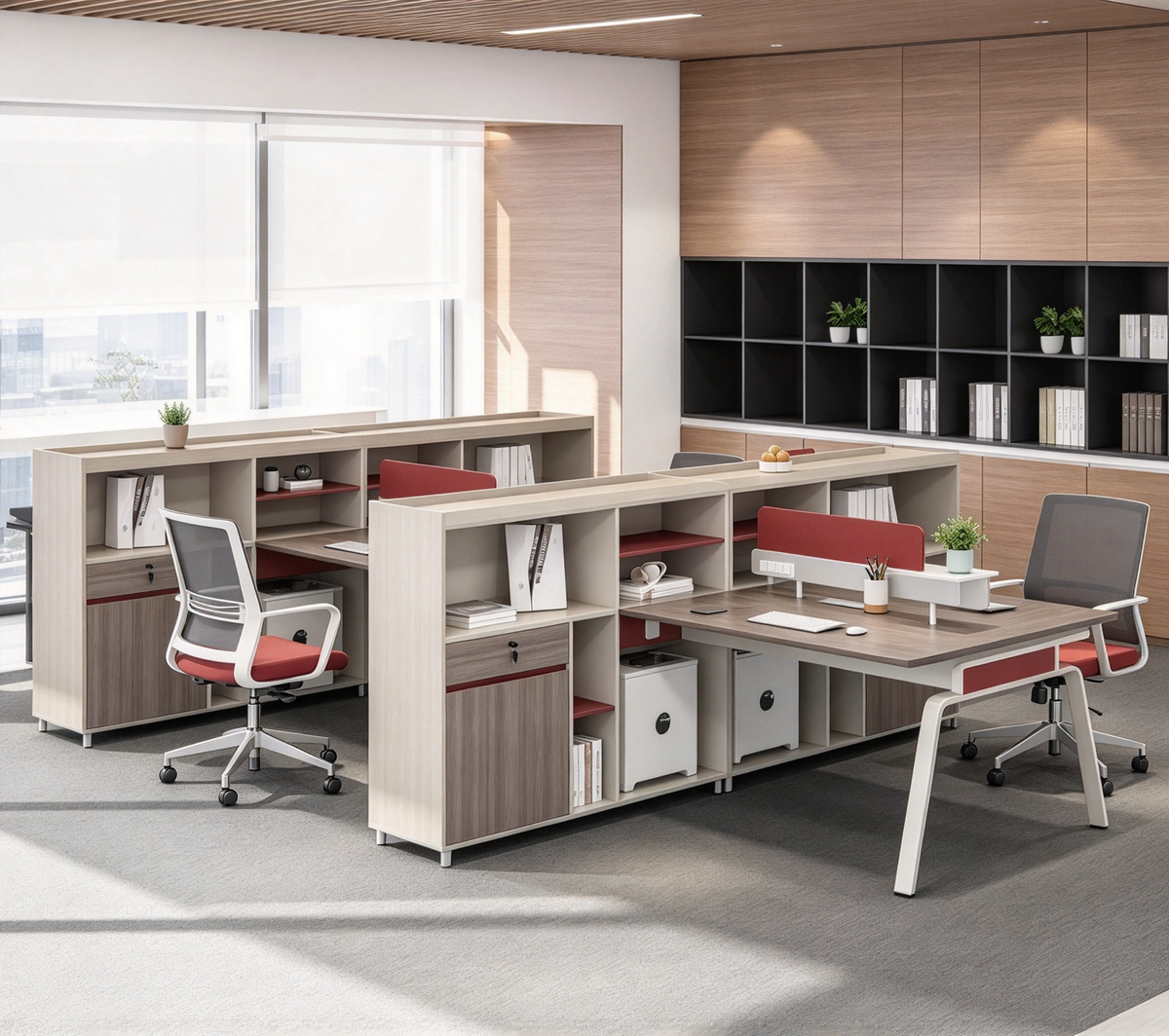 SG179070 Boltek 四人位帶高櫃辦公桌