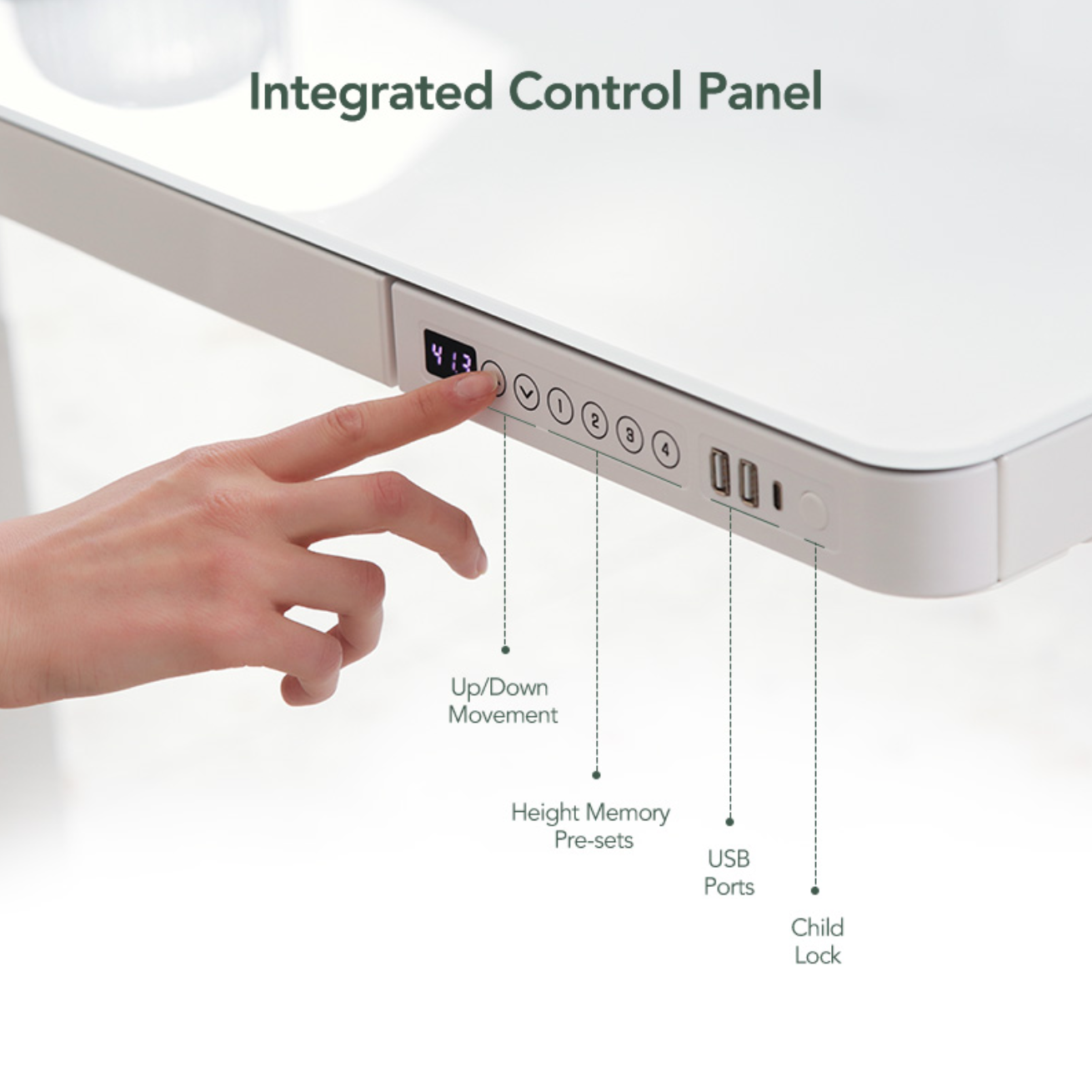 Total-IN-ONE STANDING DESK WITH DRAWER (WOODEN) - White (EW8-02W)