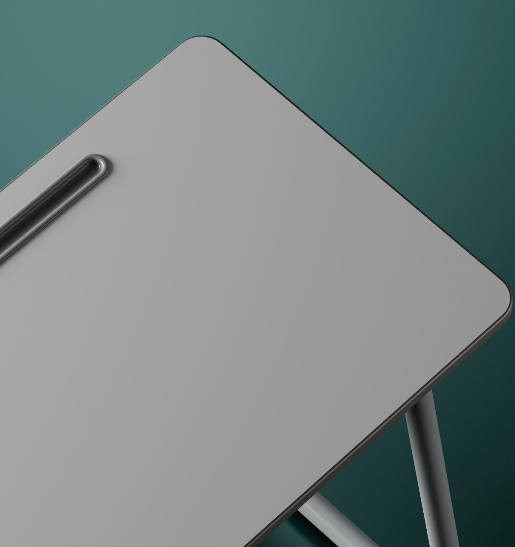 KH-BELL Silver-Gray Steel Frame Student Desk｜Grey Desk and Chair Set for Students