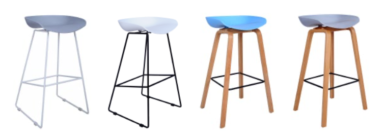EF-55-Doppio High Leg Solid Wood Bar Stool 