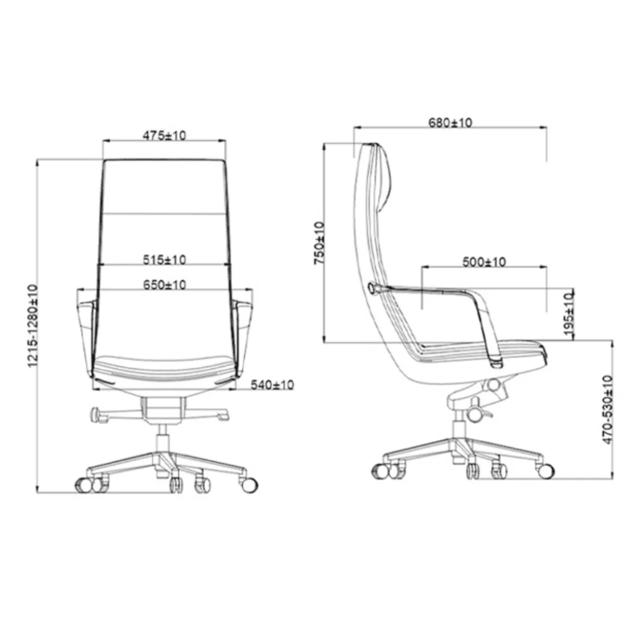 KH528 Moon High Back Office Leather Boss Chair