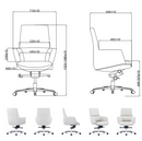 KH500-L Coste mid-back wear-resistant leather conference chair
