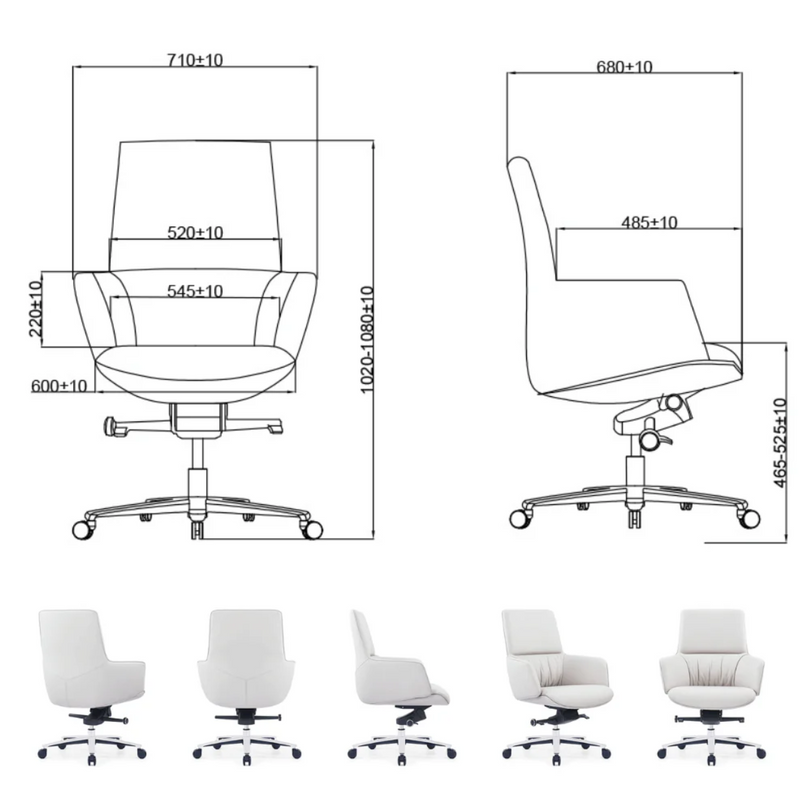 KH500-L Coste mid-back wear-resistant leather conference chair