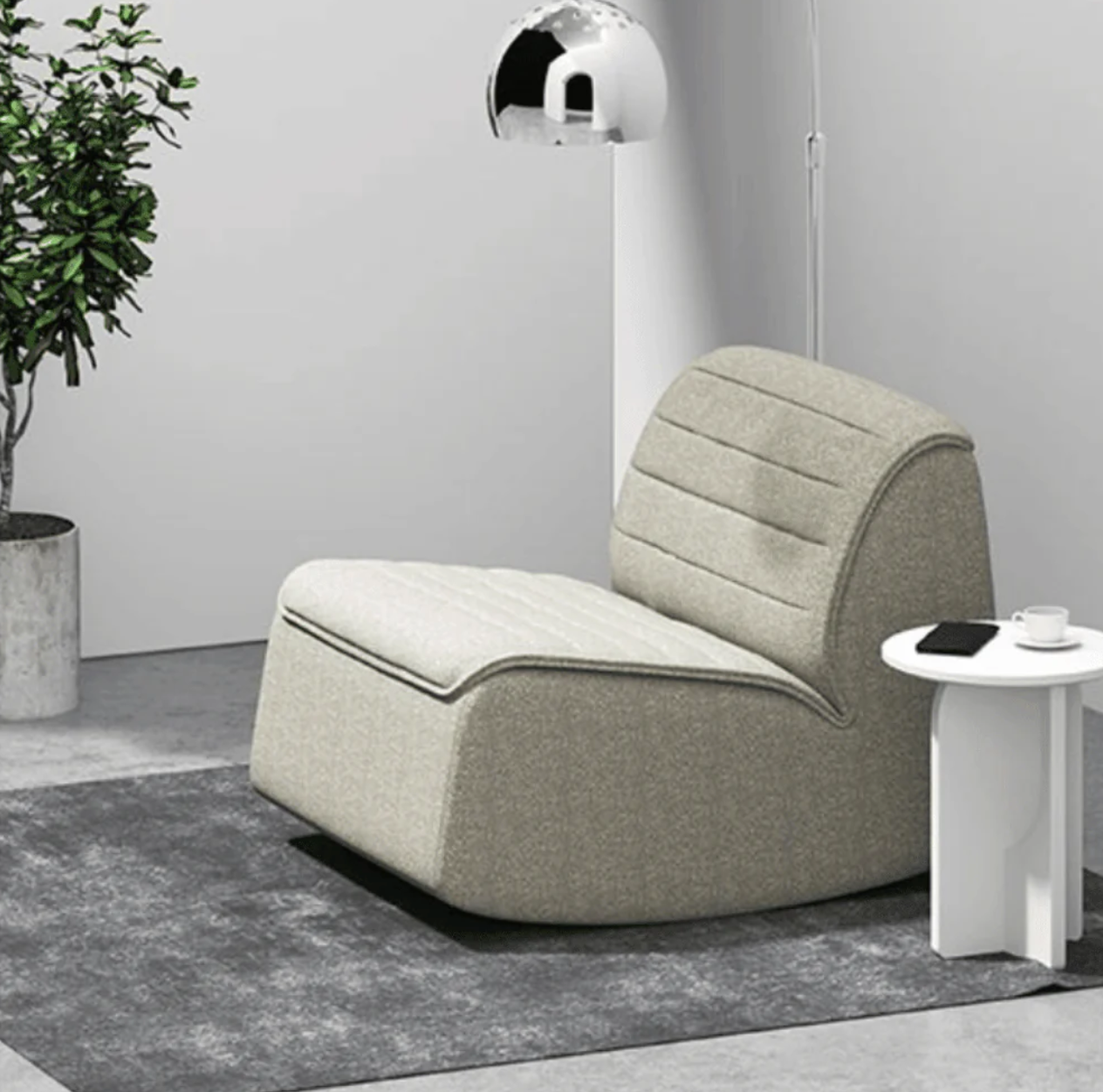 K-ST016 Asrea single fabric rocking chair | lazy combing lounge chair